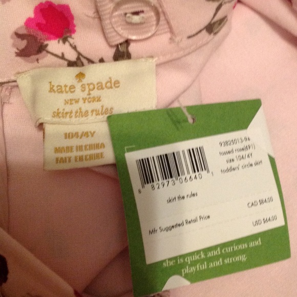 KATE SPADE NWT SKIRT GIRLS TOSSED ROSE CIRCLE sz4 - Picture 7 of 7